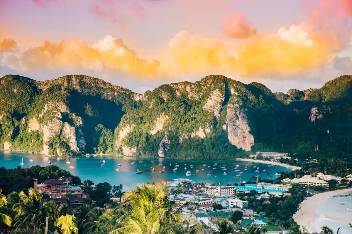Crystal-clear waters at Phi Phi Islands, Thailand
